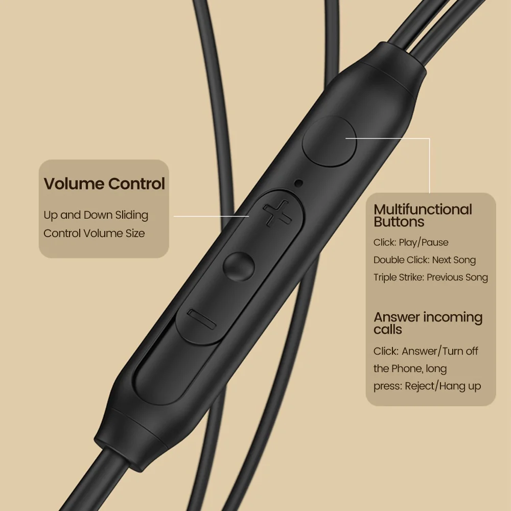 OLAF Tipo-C/3.5MM Silicone Sono Fones de ouvido com fio In-ear Handsfree com cabo Fones de ouvido com microfone Fones de ouvido de controle em linha