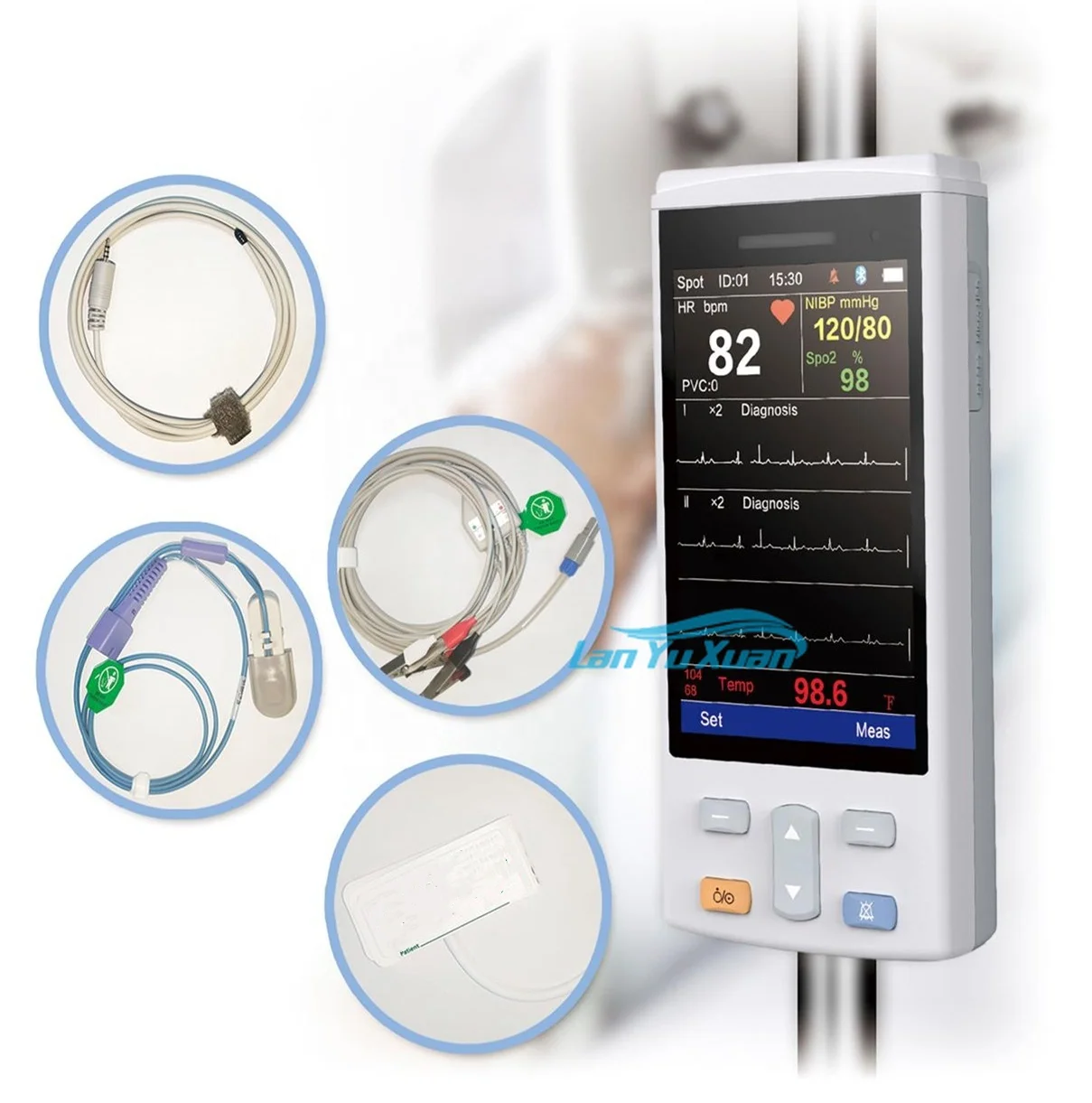 

PC200V Veterinary Animals Vet pet dog cat handheld Vital Signs Blood pressure Monitor