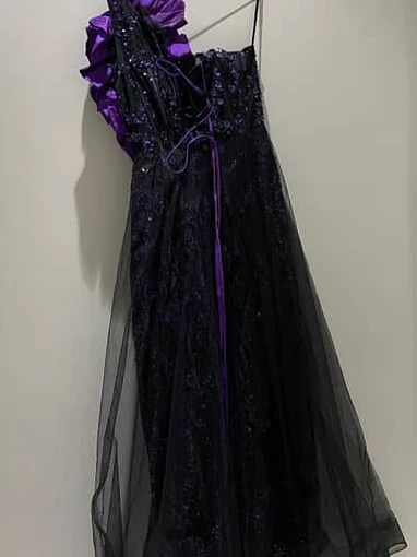 Oisslec فساتين حفلة موسيقية أنيقة خمر مثير الأرجواني الدانتيل زهرة سوداء مخصصة مناسبة رسمية حفلة موسيقية فستان السهرة رداء حفلات #5