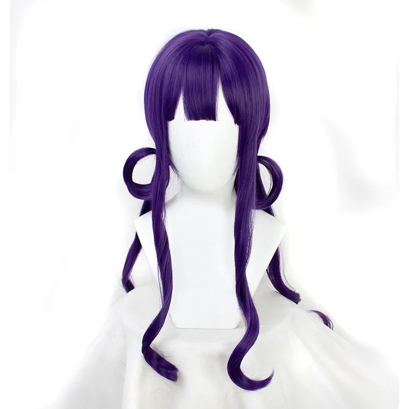 Halloween & Cos Convention Cosplay 2025 - Aoi Akane Purple Ringlet, Long Sideburns Styled Curly Hair Toilet-Bound Hanako-kun Wig