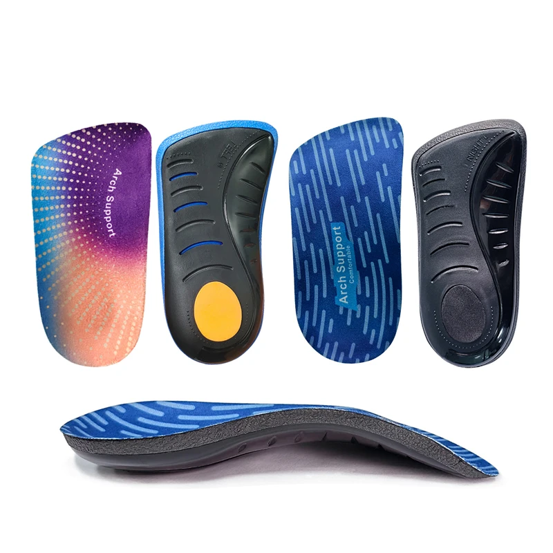 Half Arch Support Insoles Flat Foot Orthotic Shoe Inserts Cushion Shock Absorbing Foot Pain Relief Insoles For Walking Sneakers