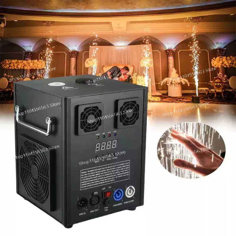600W Cold Sparks Machine with Flightcase, Wireless Remote, Stage Equipment for DJ Party Wedding