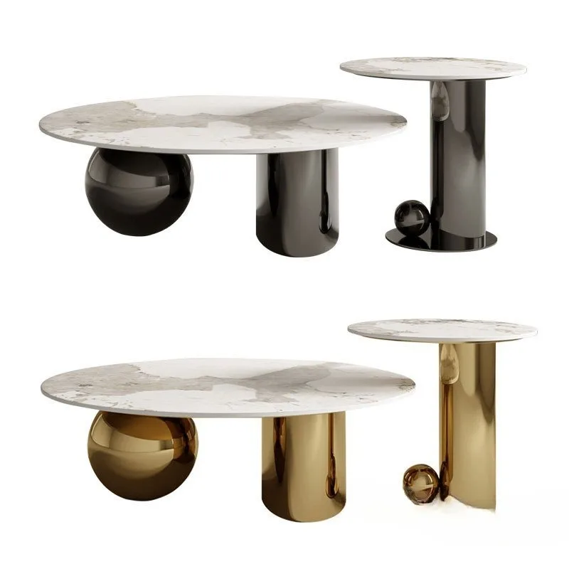 Rock slab coffee table height combination living room household size tea table edge table
