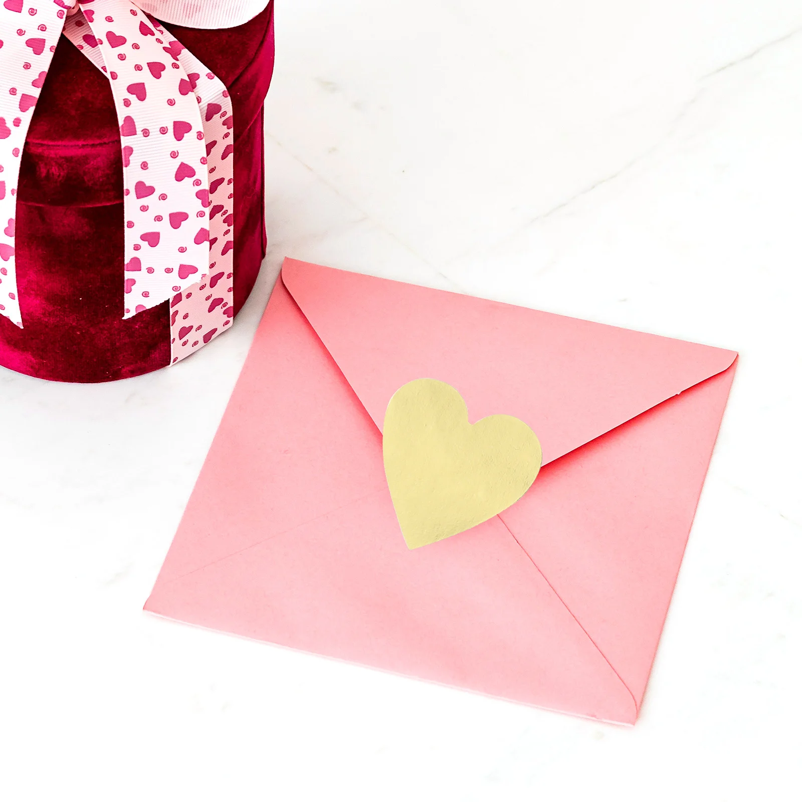 

2 Rolls Multi Function Seal Stickers Heart Theme Adhesive Label for Boutique Handicraft Workshop Event Decoration Supply