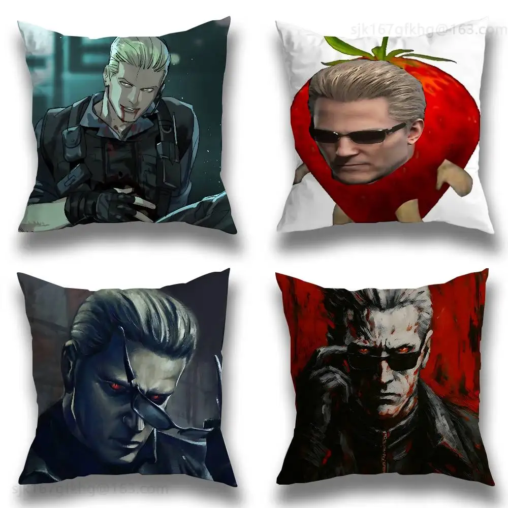 

Albert Wesker Pillow Case Anti-dustmite Pillowcase Invisible zipper silky short plush Sofa cushion cover