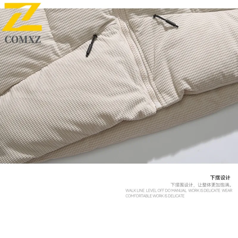 เสื้อกั๊กผู้ชายแฟชั่นใหม่ COMXZ 2025 สำหรับฤดูหนาว ผ้าฝ้ายบุใยสังเคราะห์ สไตล์สตรีท สำหรับกิจกรรมกลางแจ้งและกีฬา