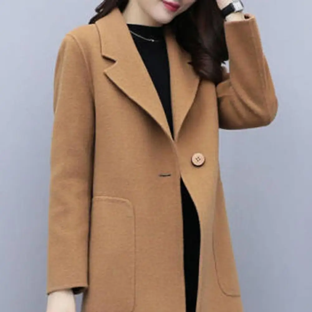 2024 Woolen Coat Women's Autumn Winter Woolen Blended Coat Elegant Slim Women Jacket Outerwear Overcoat Female