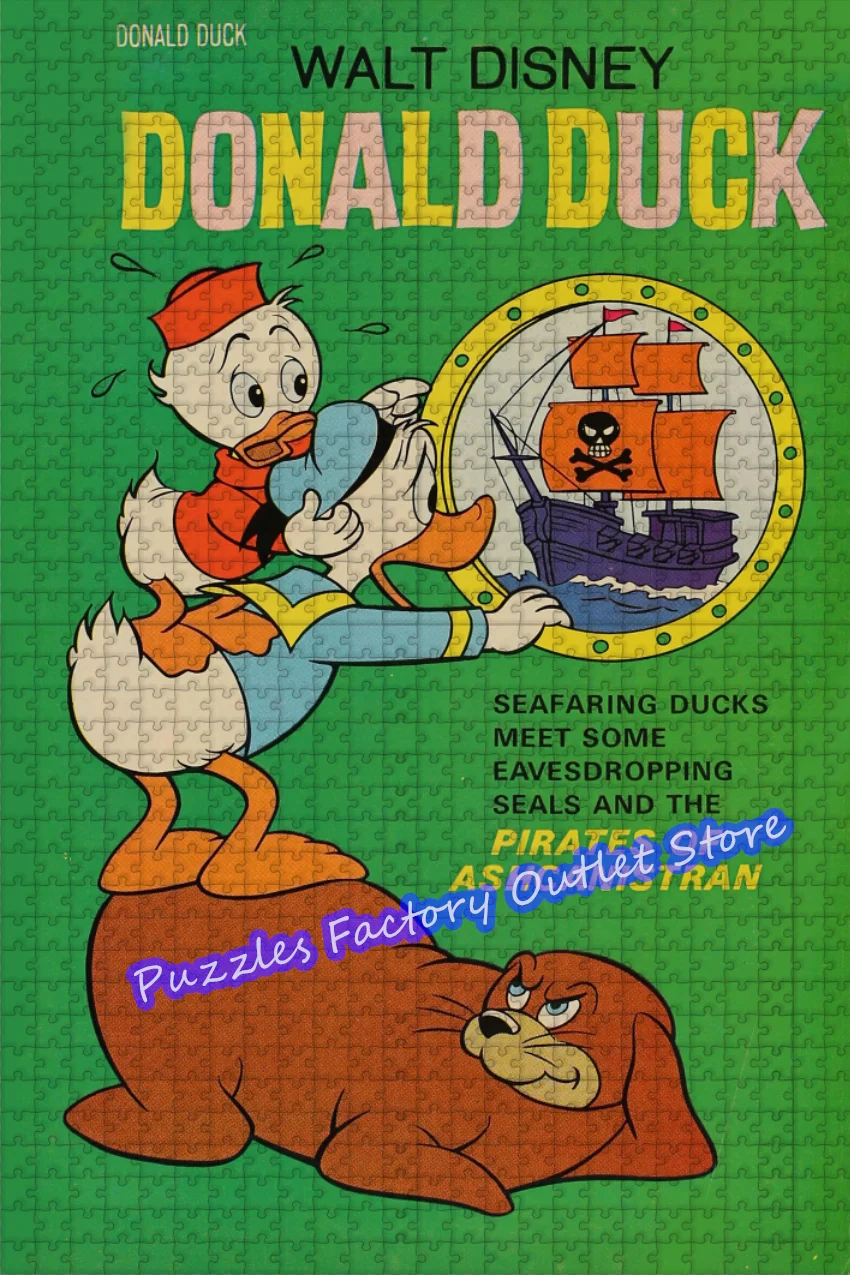 Donald Duck Cartoon Print Puzzle 108/200/300/500/1000 Pieces Disney Decompress Jigsaw Puzzle for Adult Educational Toys Gifts