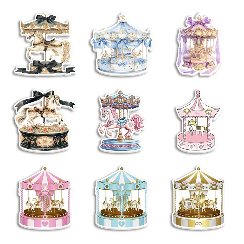 

Amusement Park 10 Pcs/lot Carousel Pattern Resin Planar Clear Acrylic Glitter Acrylic For DIY Phone Case Hair Bow