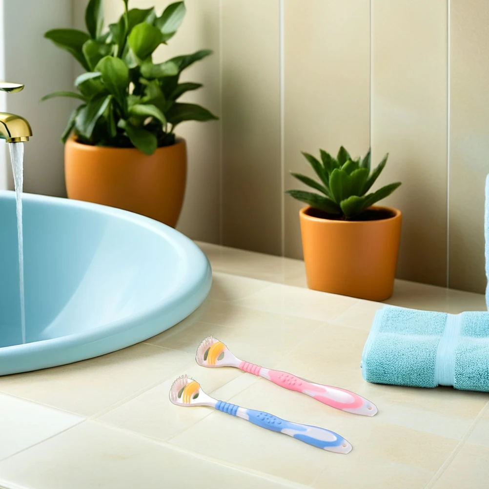 4 قطعة مكشطة اللسان الأنظف الغذاء الصف البلاستيك أداة تنظيف اللسان للتنفس الطازج العناية اليومية بالفم التحكم في الفم دائم #2