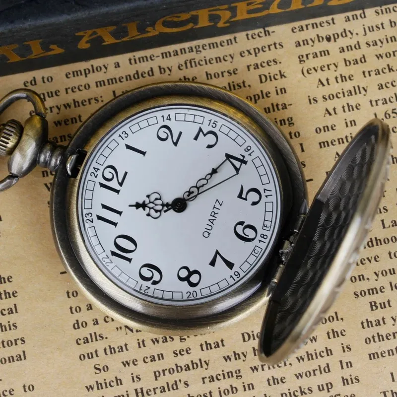 خمر تنقش الأمريكية الرياضة سيارة الجيب ووتش هدية عالية الجودة محايد قلادة توقيت قلادة البرونزية كوارتز ساعة الجيب