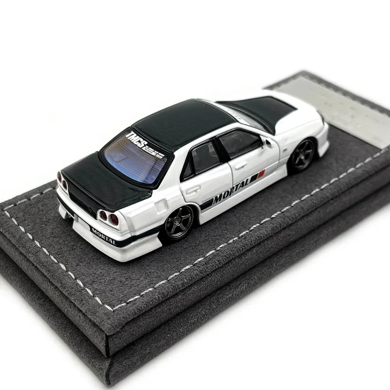 Mortal 1/64 Nissan ER34 Malaysia White Carbon Cover Alloy Toy Motor Vehicle Diecast Metal Model Gifts
