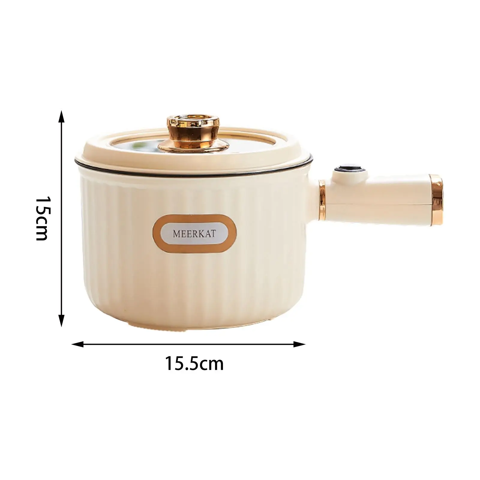 Electric Pots Nonstick Portable Multifunctional Dry 2 Gear 1.6L Electric Rice Cooker for Fry Ramen Steak Soup Oatmeal