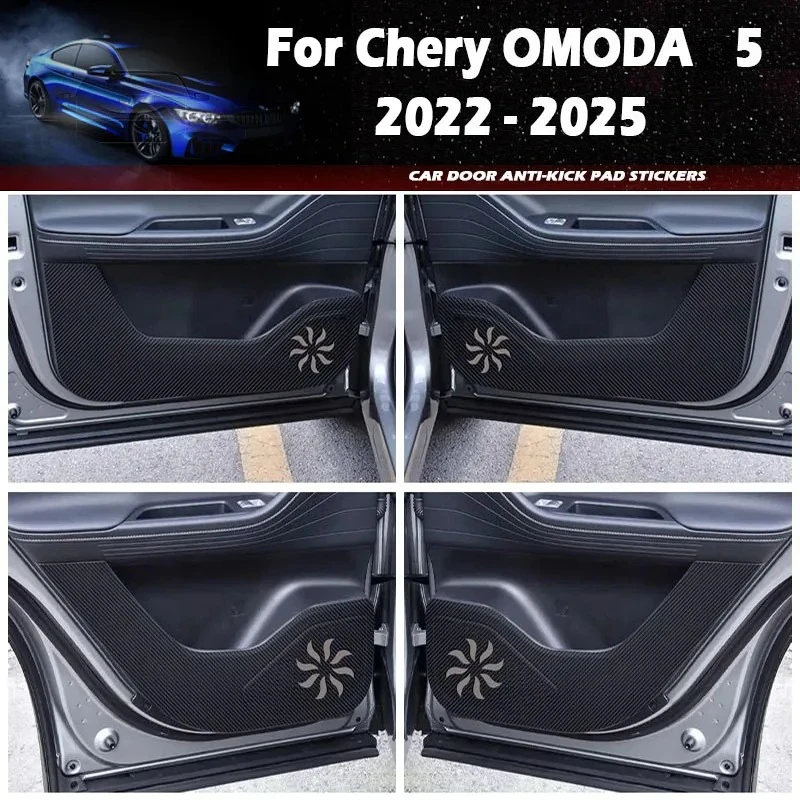 

For Chery OMODA 5 2022-2024 2025 Car Door Anti Kick Pad Auto Glove Box Under Dashboard Side Edge Anti-Collision Sticker Decor