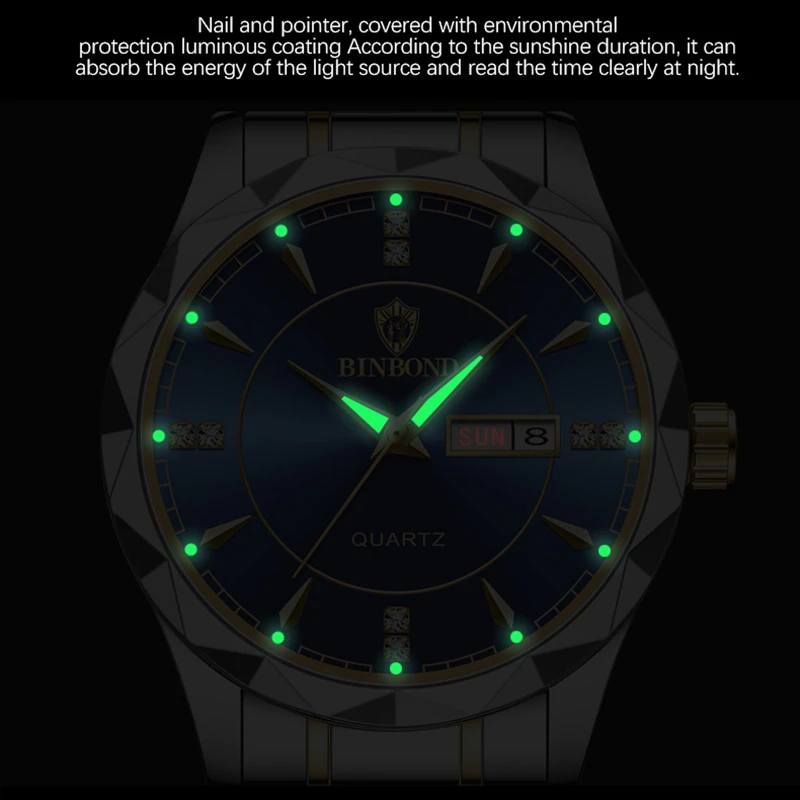 Fashion Luxury Gold Watch Men Military Sport Quartz Wristwatch Calendar Casual Clock Stainless Steel Wateproof Watches 2024 New