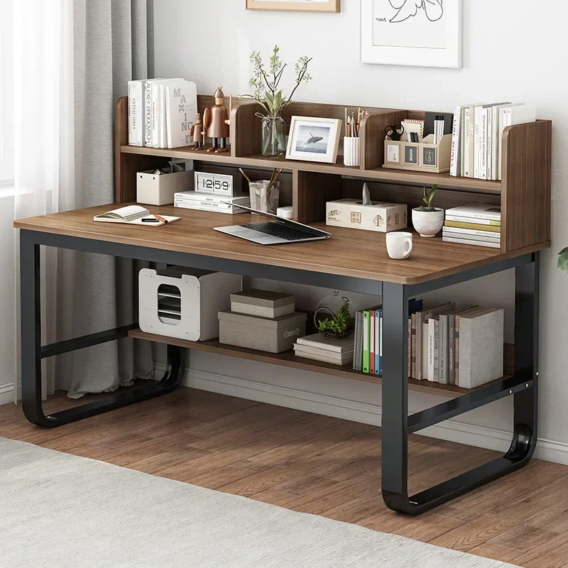 Simple Office Computer Desks Table With Storage  Bookshelf Writing DeskComputer 100/120/140cm