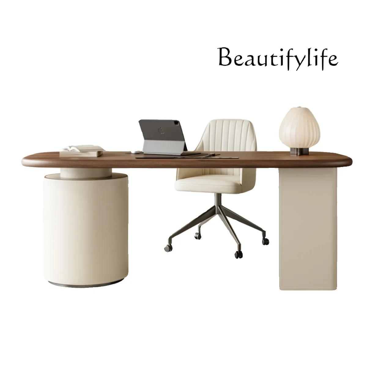 

FGScrivania minimalista moderna giapponese Scrivania in pelle di sella premium
