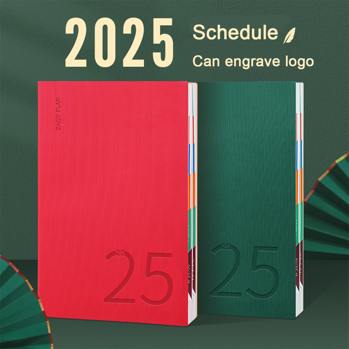 (Can Engrave Logo) 2025 Business Schedule Book, Student 365-day Daily  Plan, Record Notepad ,  Self-discipline Notebook