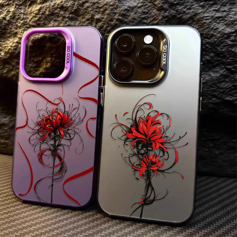 Fashion Red SPIDER LILY Phone Case for Samsung Galaxy A37 A57 A17 A07 A16 A06 A35 A55 A25 A05S A15 A56 A54 A36 A34 4G 5G Cover