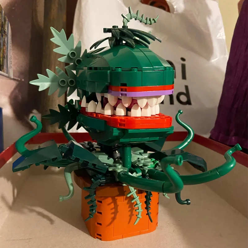 

MOC горшечные растения каннибал цветы строительные блоки для фильма Одри II-маленький магазин ужасов цветы кирпичи игрушки подарок на Хэллоуин