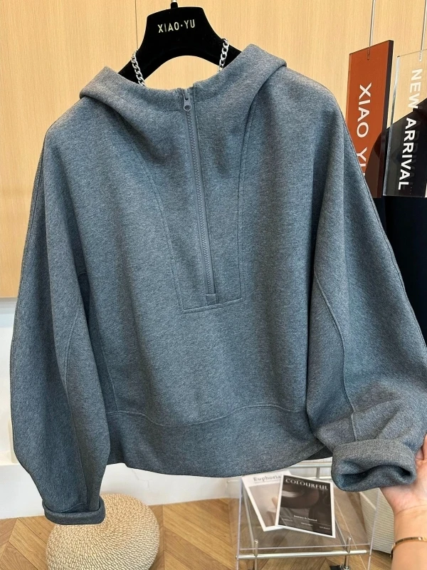 

Оверсайз худи на молнии, повседневное, комфортное, с длинными рукавами, антибактериальное, износостойкое, осенне-зимнее, новинка