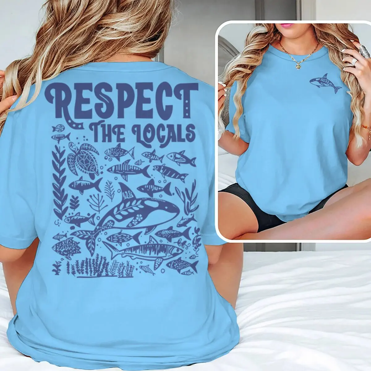 Ocean Animal Vintage Print T Shirt 