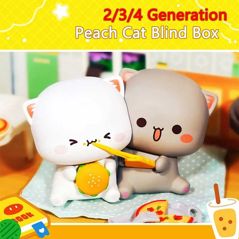 ميتاو القط صندوق أعمى الجيل 2/3/4 لطيف Kawaii العسل الخوخ كيتي التماثيل دمية ل جامع هدية عيد ميلاد الطفل صندوق غامض