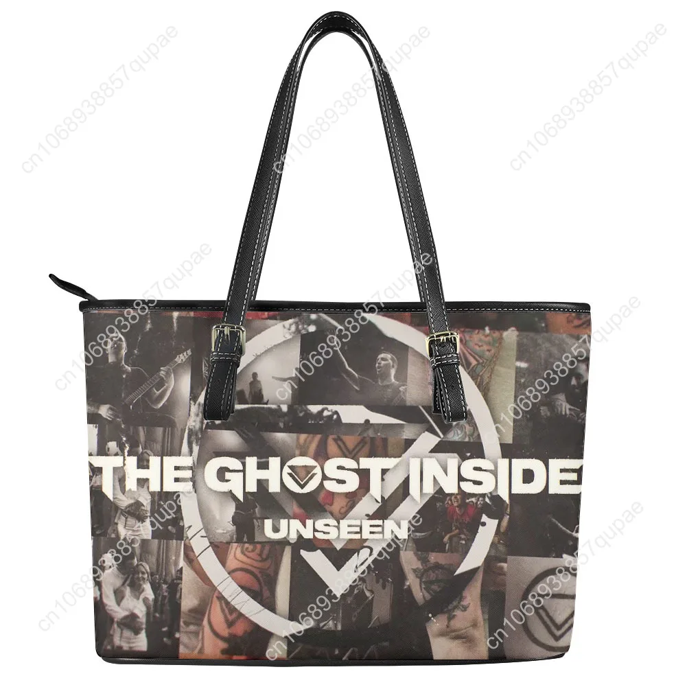 The Ghost Inside Rock Band Custom Handbag Womens Mens Personalized Tote Bag Shoulder Bag Business Leather Purse Travel Bag Gift