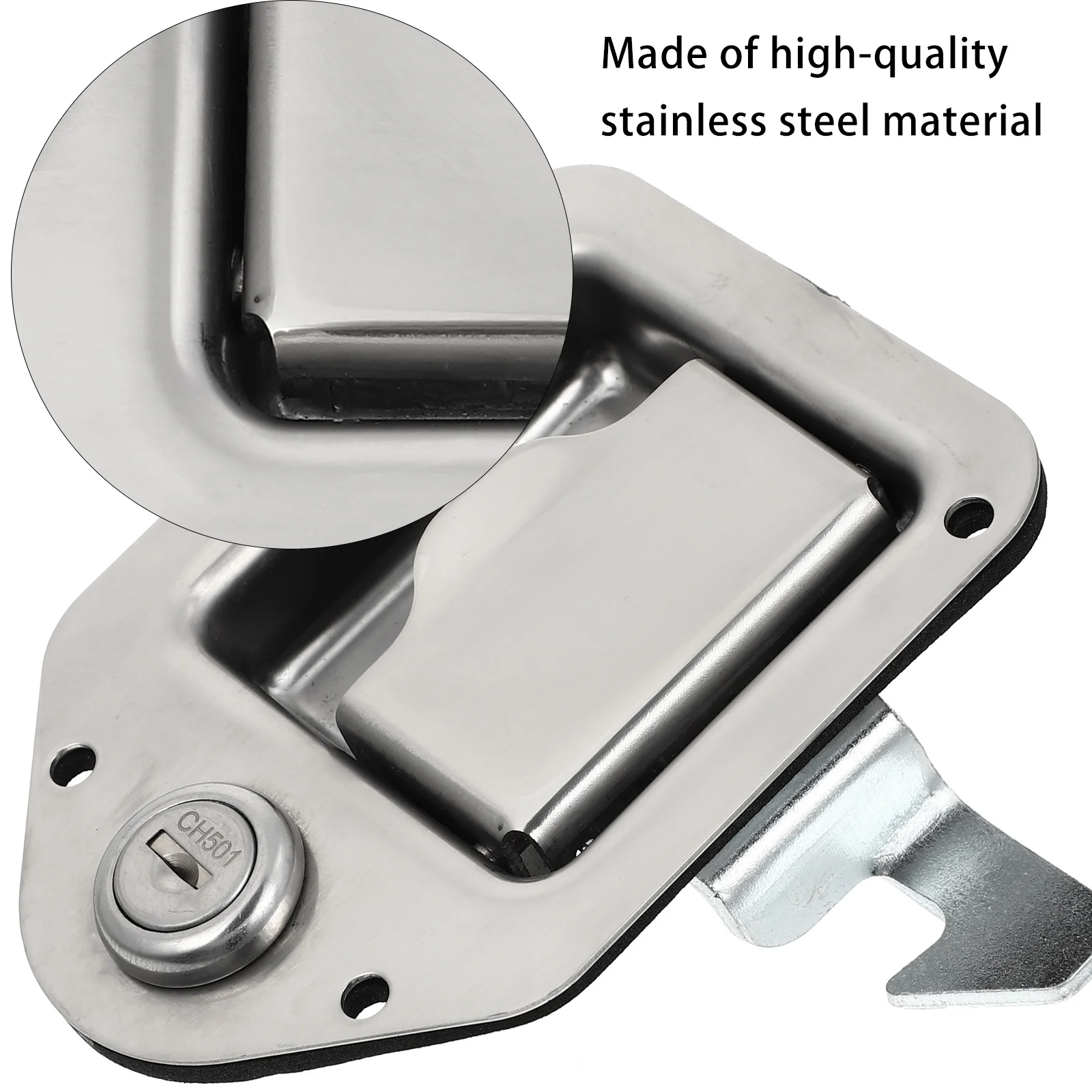 

1Set Durable Rv Door Latch Lock Stainless Steel Camper Accessories Replacement Parts Rv Door Latch Toolbox Lock