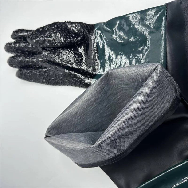 

ABGE-4X струйные резиновые перчатки для пескоструйной обработки Пескоструйный кабинет Пескоструйные перчатки Детали пескоструйной обработки 23,6 дюйма