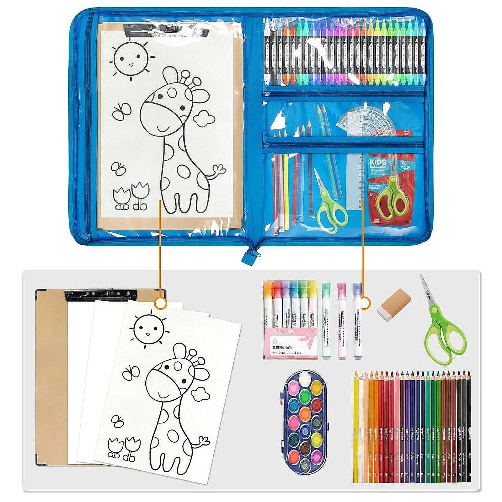 Bolsa de arte para niños, herramientas de dibujo, pintura, obra de arte de múltiples capas