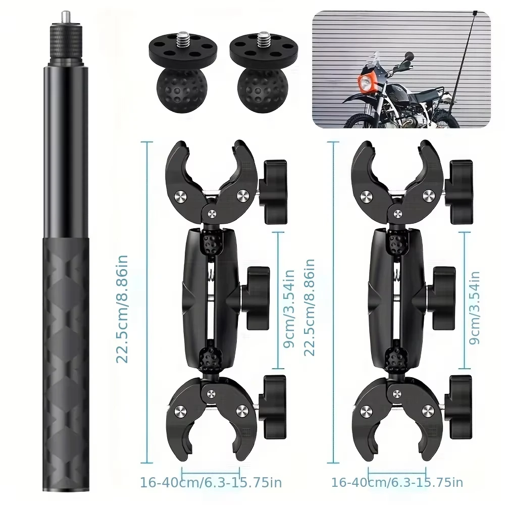 For Insta360 x2 x3 x4 x5 Motorcycle Bike Mount Selfie Stick for Insta 360 x2 x3 x4 x5 Moto Monopod Handlebar Accessories Kit