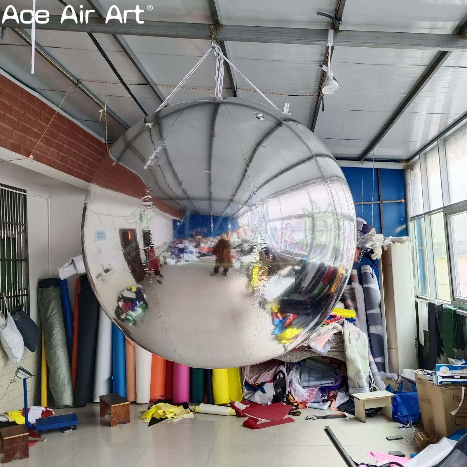 Decorazioni gonfiabili per feste sospese per eventi, club e esposizioni promozionali, palline a specchio gonfiabili giganti
