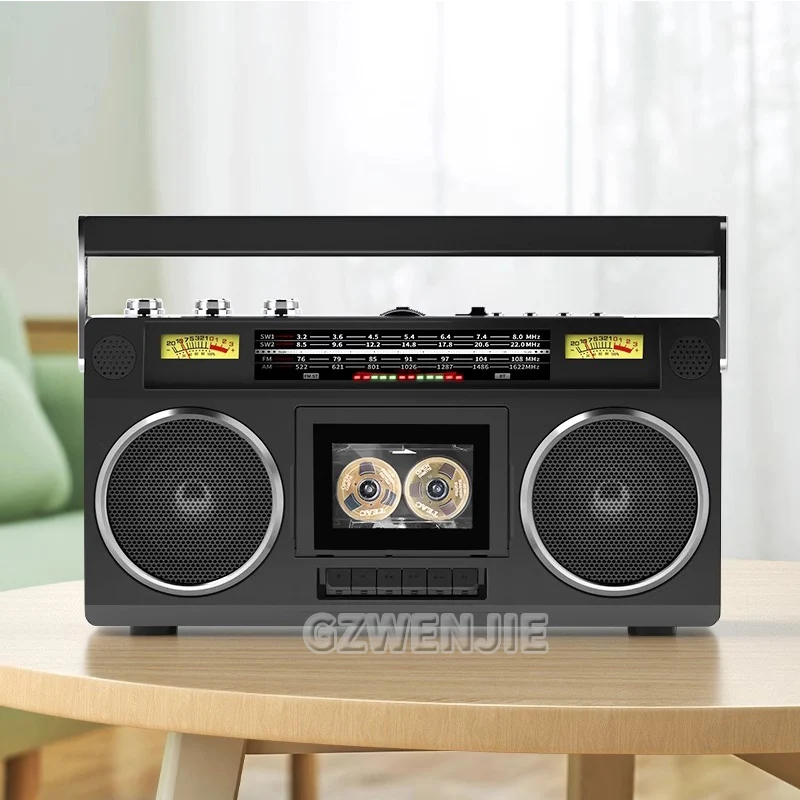 Retro Nostalgic Old-fashioned Magnetic Tape Recorder Multi-function Bluetooth Speaker FM Radio HIFI Sound Quality Bass Regulatio