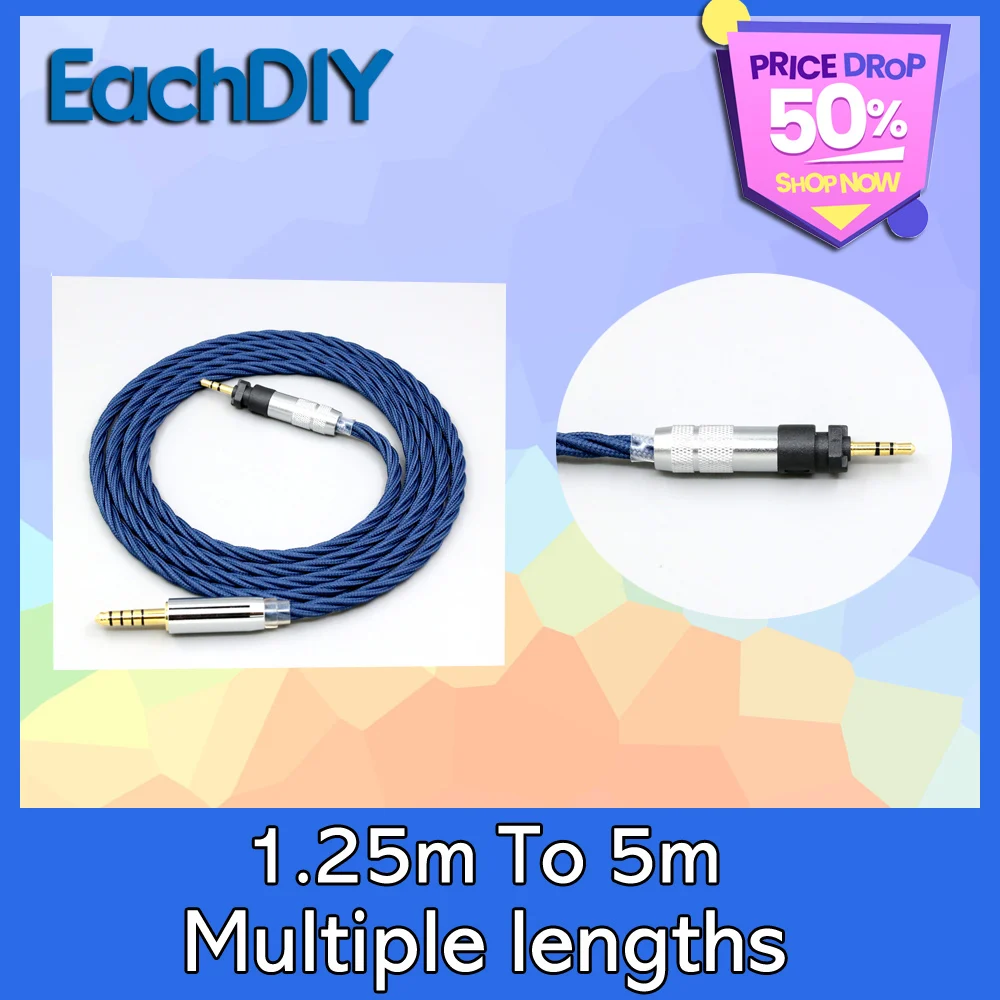 

Earphone Cable 99% Pure Silver OCC Graphene Sleeved For Philips SHP9000 SHP8900 Shure SRH840 SRH940 SRH440 SRH750DJ LN008585