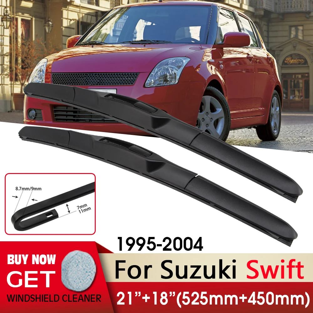 

Car Wiper RHD & LHD Front Wiper Blades 21"+18" For Suzuki Swift 1995-2004 Fit U Hook Arm Windshield Windscreen Front Window