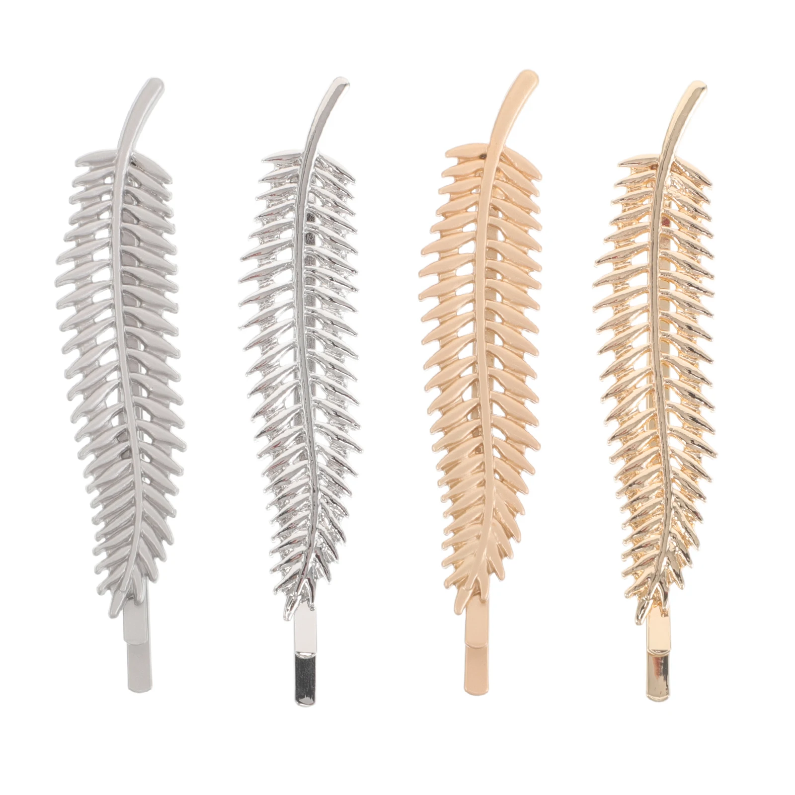 

4pcs Leaf Hairpins Claw Clip Metal Leaves Decorative Clips Women Western Clasp Stylish Zinc Alloy Fashionable Accessories Hair