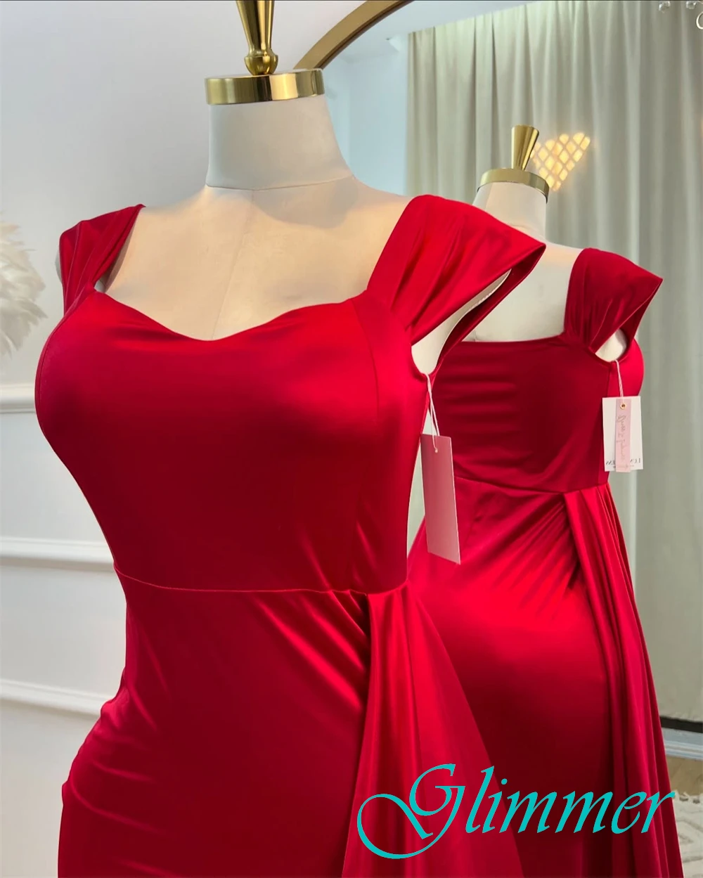 Customized Delicate Jersey Spaghetti Straps Evening Dress Graceful Prom Dress Temperament Straight Special Occasion Gowns