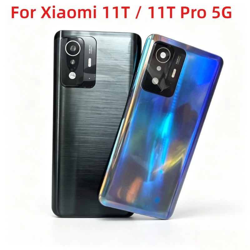 For Xiaomi 11T Pro 5G / 11T 5G Back Glass Cover Replacement Rear Housing Battery Cover With Camera Lens