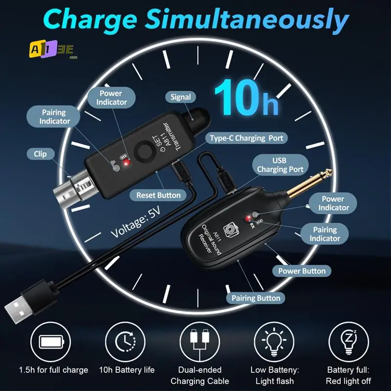 Фото A13E-A811 Адаптер-конвертер беспроводного микрофона, передатчик и приемник, проводной в беспроводной динамический микрофон