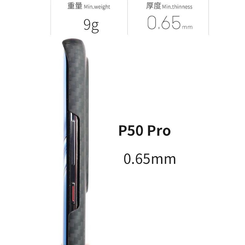 Case for Huawei P50 & P50 Pro Real Carbon Fiber Aramid Anti-explosion Mobile Phone Protective Cell Cover Protection Shell