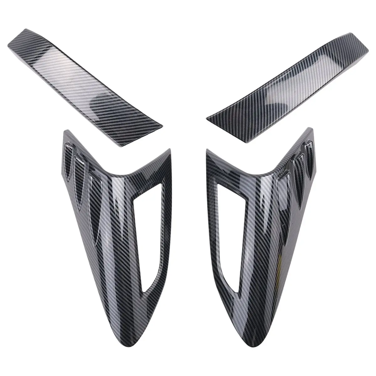 Compatible 4Pcs Carbon Fiber Style Rear Back Lamp Tail Light Cover Trim for Fit 2016-2018