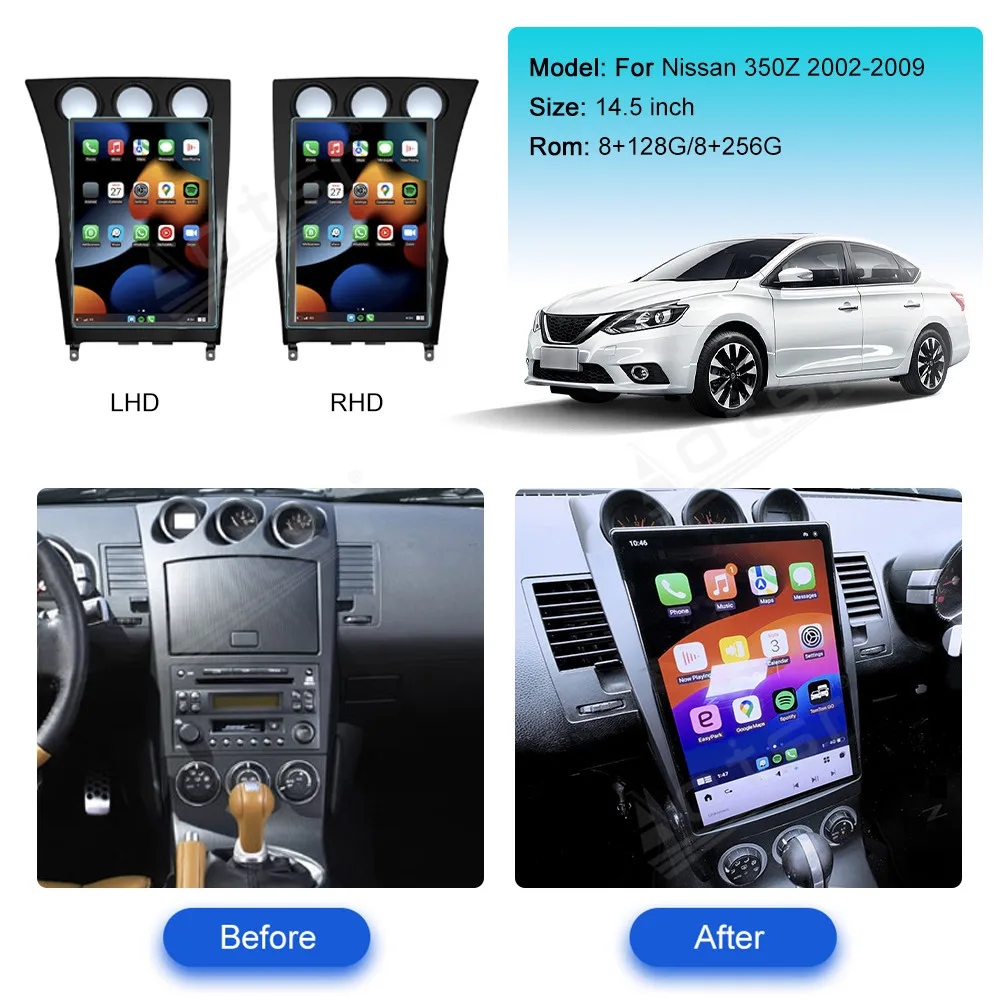 For Nissan 350Z Z33 2002 - 2009 Android Car Radio 2Din Autoradio Stereo Multimedia Video Player GPS Navi Head Unit Screen