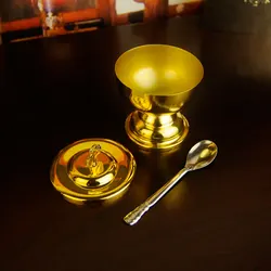 HTISOK Gold-Plated Worship Supplies,Church Decoration Box Religious Holy Water Bottle Holy Water Bottle Mass Supplies