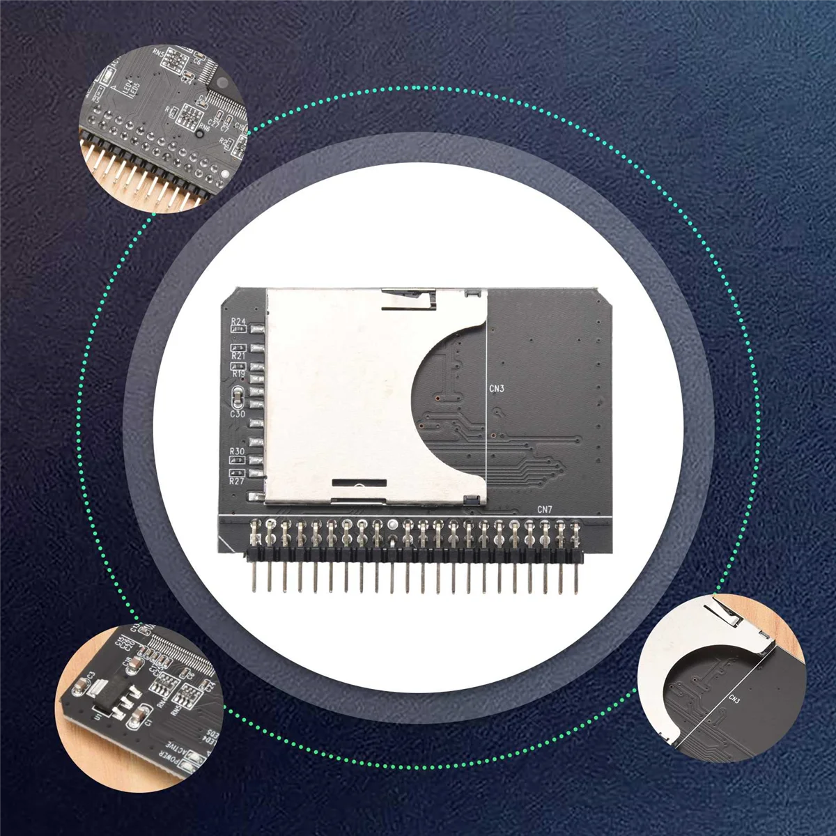 BABQ ノートブック 2.5 インチデジタル SD/SDHC/SDXC/MMC メモリカードから IDE 44 ピンオスアダプタ SD 3.0 コンバータハードディスクアダプタカード