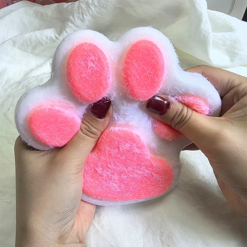 Large Cat Claw Squishy Fidget Toy Relief Relax Soft Squeeze Toy Pinch Decompression Toy Slow Rebound Stress Relief Cute Cat Paw