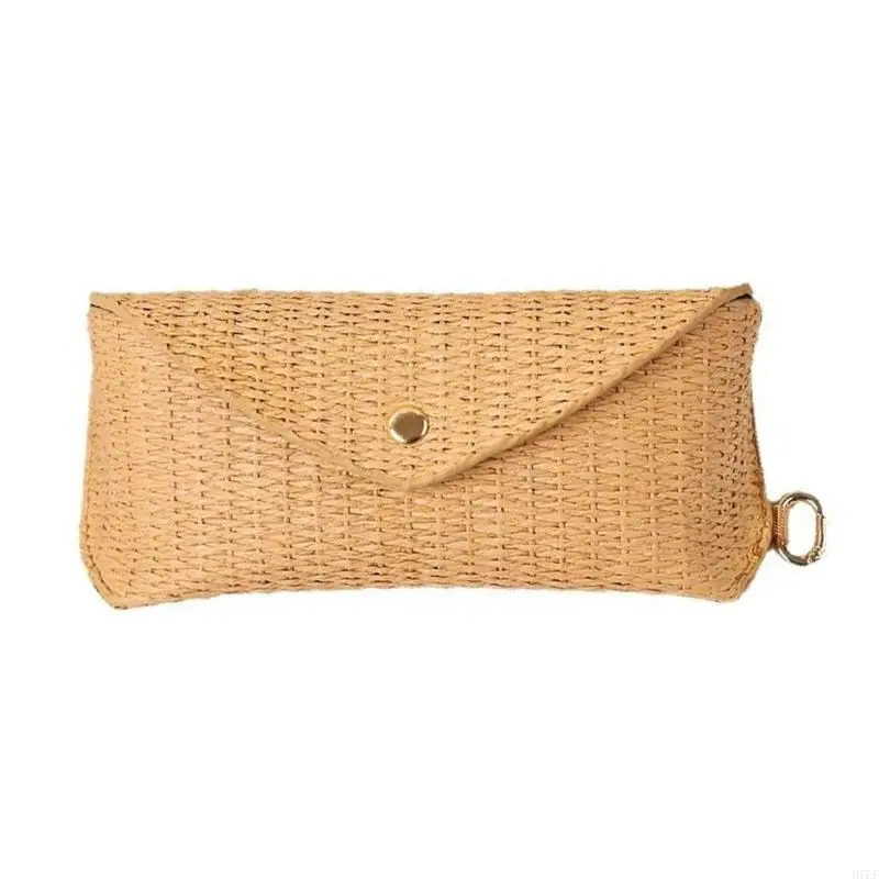 

Natural Woven Rattan Sunglasses Holder with Soft Interior Padding for Women Use H7EF