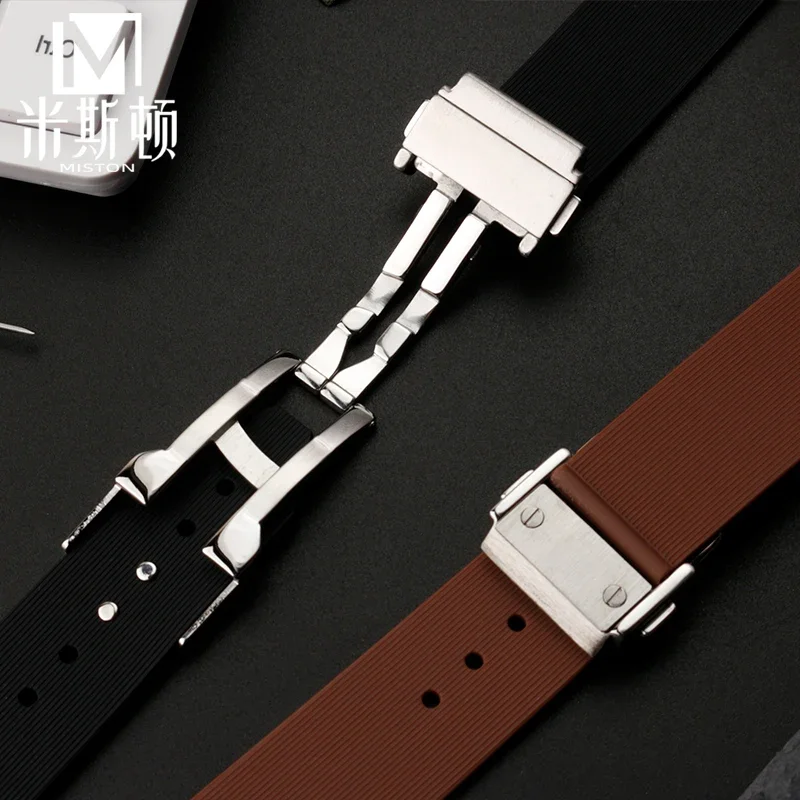 20*13mm convex waterproof silicone watch strap for HUBLOT Big explosion female women rubber watchband butterfly buckle Free tool