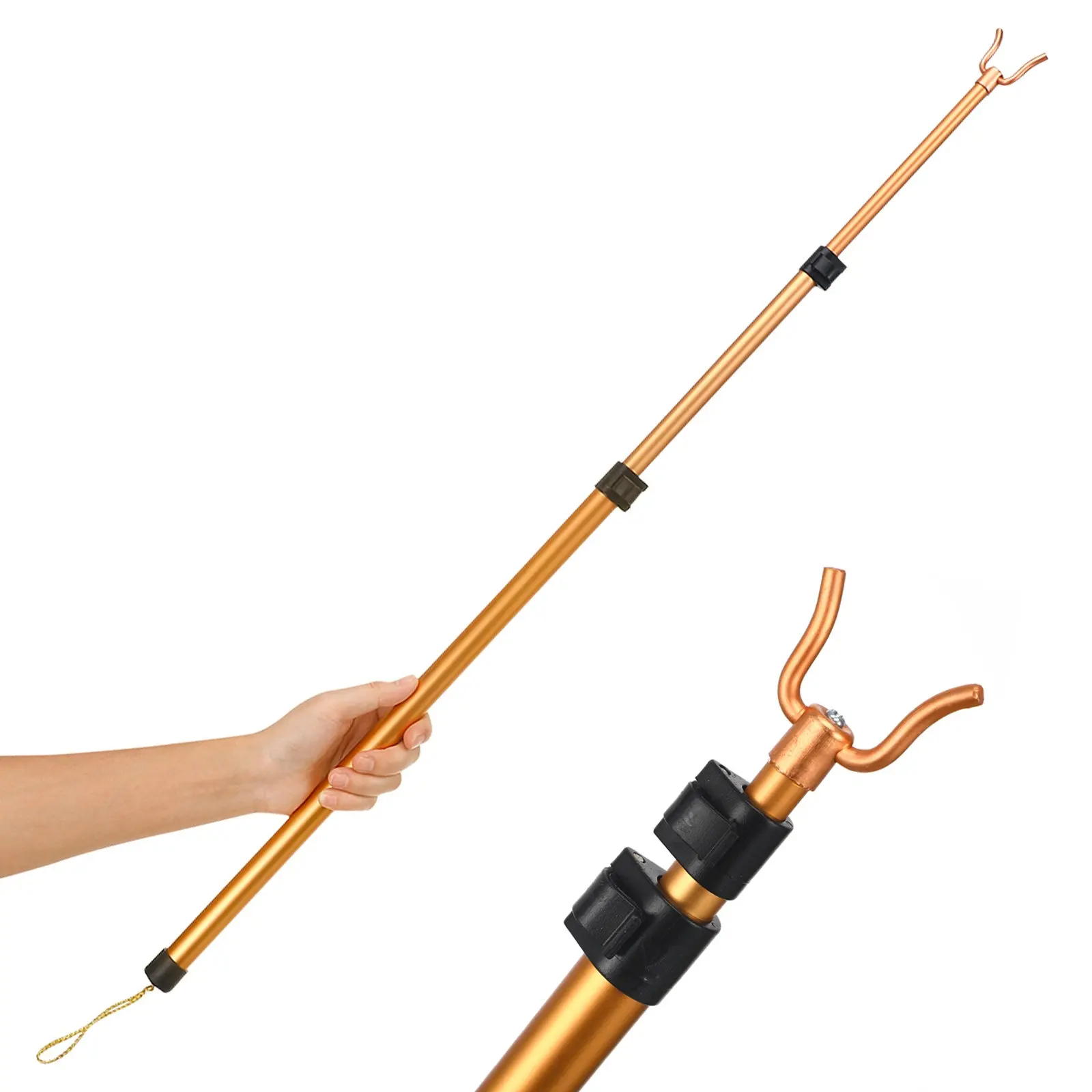 1Pcs Adjustable Clothes Pole Telescopic Retractable Alloy Clothes Drying Rod Long Service Life Easy Stretch High Reach Home Use