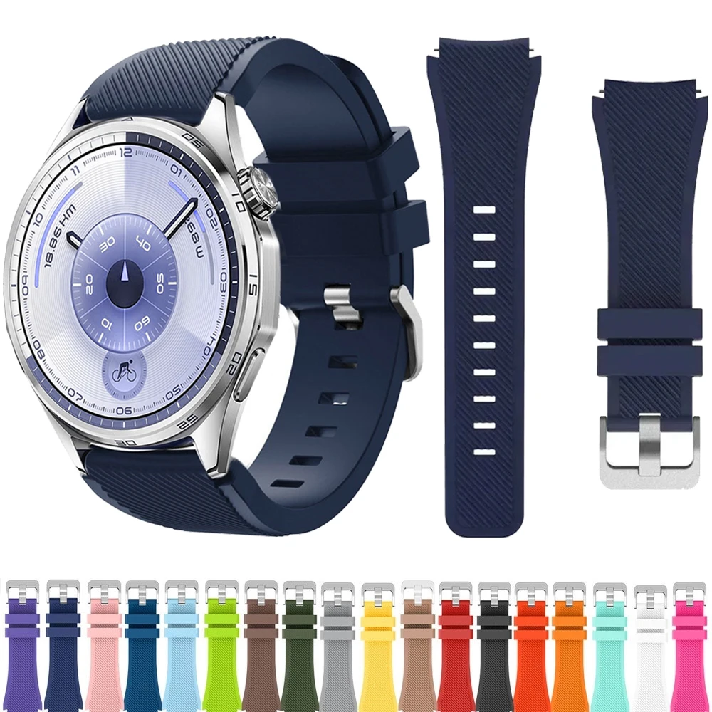 22 mm Silikonband für Huawei Watch GT6/GT5/GT4/GT3 Pro 46 mm modisches Armband für Amazfit Balance 2 1/Bip 6 5/GTR/Stratos Armband